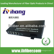 10/100/1000M 4 RJ45 port singlemode dual fiber optical Media Converter